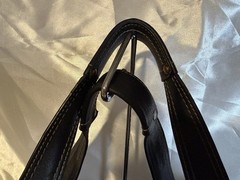 Coach Black Legacy Mandy Satchel Top Handle Zip Turn Lock Gold Hardware Bag