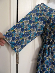 *LEOTA COMPASS ROSE Sz M 8/10 Dress Shift Knee Length Floral Rayon Belt*