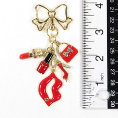 Decorative Purse Accessory / Keychain – Lips, Pump, Lipstick, Nail Polish, Purse