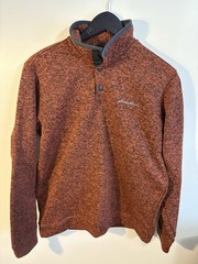 Eddie Bauer Heather Orange & Gray Pullover Sweater | Medium
