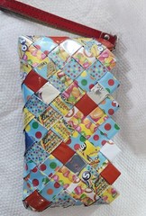 Nahui Ollin Candy Wrapper Clutch Purse 9×4 Handmade Eco Pop Art Wristlet Bag