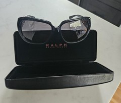 Ralph RA5166 Square Sunglasses Black Frame Gray Tinted UV400 135mm