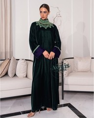 Muslim Prayer Velvet Kaftan Abaya Farasha Long Sleeves Caftan Abaya Jalabiya