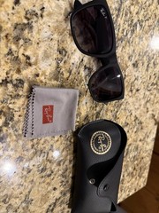 Ray-Ban Justin RB4165 Rectangular Sunglasses for Men – Matte Black/Grey Gradient