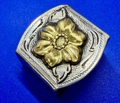 Replacement Ornate Two Tone Flower Burst Keeper Loop For 1&Prime; Or Less Sized Belt