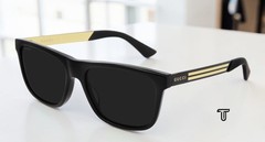 GUCCI GG0687S 002 Rectangular Square Black Shiny Black Grey 57m Men&rsquo;s Sunglasses