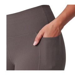 Mondetta Performance Luxury Ribbed Biker Shorts Brown High Waist Pockets Size L
