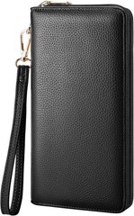 Luxurious Women&rsquo;s Leather Clutch Wallet – RFID Blocking, Large Capacity