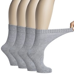 Women&rsquo;s Soft Bamboo Diabetic Crew Socks, Thin Socks, 4 Pairs, by Hugh Ugoli