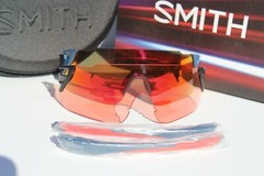 SMITH OPTICS Attack Max Sunglasses ChromaPop Matte Blue/Red Mirror 2 Lens NEW