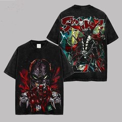 Spawn Inspired Graphic T-Shirt Double Sided Vintage Gothic Streetwear Shirt