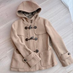 Burberry Blue Label Duffle Coat Camel with Hood Nova Check