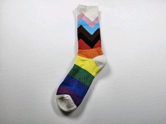 Bombas Bee Proud Rainbow Calf Socks Size M