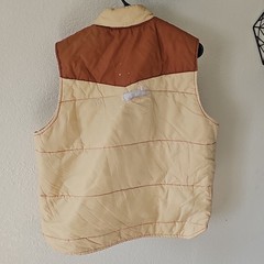 Active Generation Men&rsquo;s Beige/Brown Insulated Puffer Vest Snap-Front L
