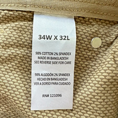 Copper & Oak NWT Mens 34×32 5 Pocket Every Day Pants Khaki K5S817 Stretch NWT$75