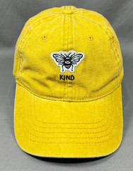 Bee Kind Strapback Hat Slouch Yellow Garden Outdoor Baseball Adjustable Dad Mens