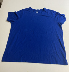 Lands&rsquo; End Women&rsquo;s Blue Solid Crew Neck Short Sleeve Knit T-Shirt XL Regular