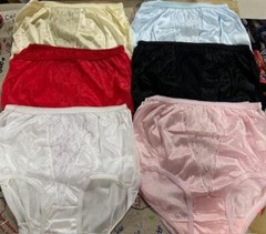 12 Pairs (1 dz) Famous Maker 100% NYLON Briefs SEXY LACE insert Sz 5 6 7 UNISEX
