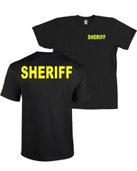 Sheriff front & back prints, Black/ Reflective Gold , Off Duty / Security Events