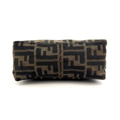 Fendi Canvas Pouch Zucca Leather Hand bag Purse Authentic