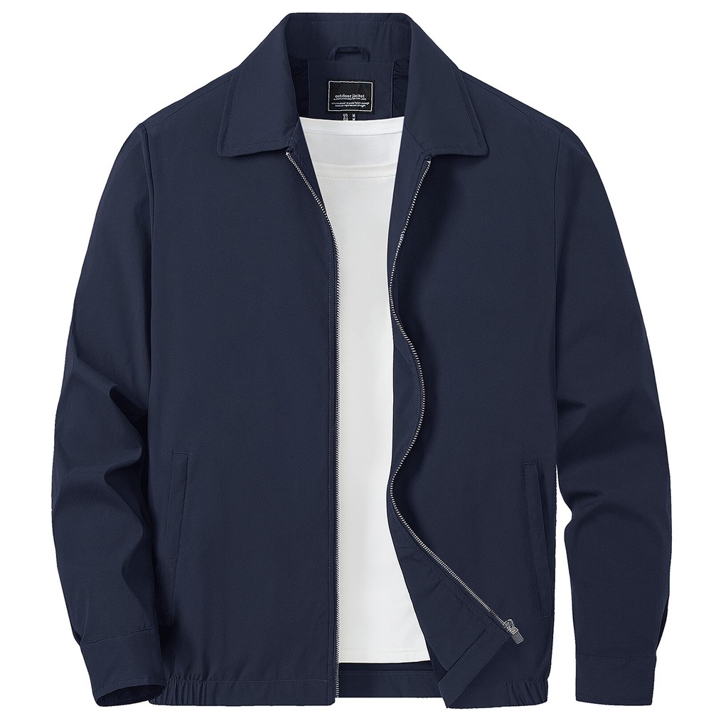 Men&rsquo;s Thin Spring Jacket Full-Zip Lightweight Bomber Jacket Casual Track Coat US