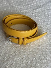 Falari® Men&rsquo;s Genuine Leather Belt Stainless Steel Buckle Yellow Sz XL 42-44 New