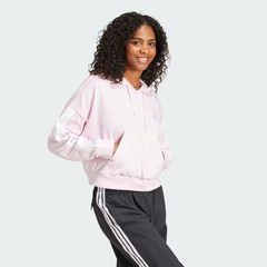 adidas women Essentials 3-Stripes French Terry Quarter-Zip Hoodie