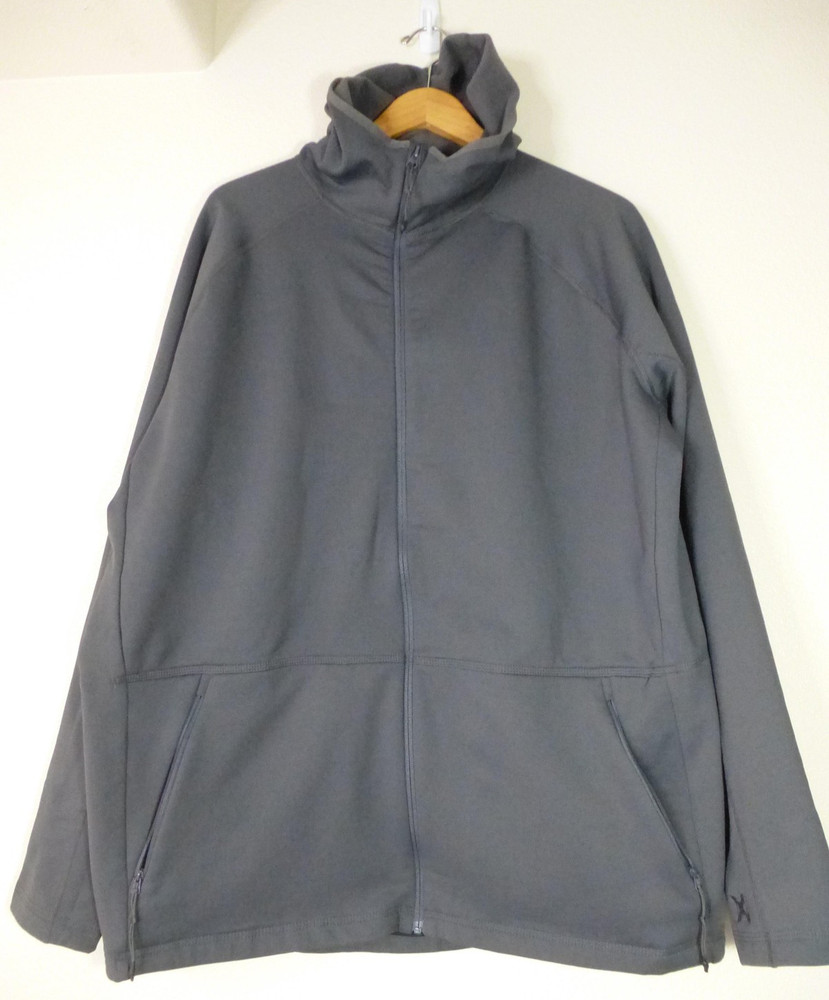 Vertx Jacket Mens 2XL Gray Softshell Full Zip Hooded Fleece Lined Outdoor Hiking