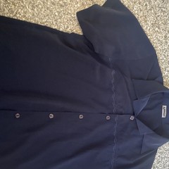 Vtg 90s Y2K YMLA Embroidered Camp Lounge Shirt Mens M/L Black Rave Club