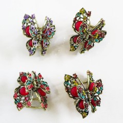 1 Pcs Woman Girl Metal Crystal Hair Vintage Butterfly Claw Clip Pin