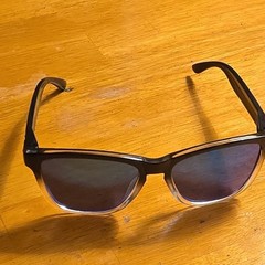 Blenders Unisex Black Plastic Frame Sunglasses Blue Mirrored Lightweight