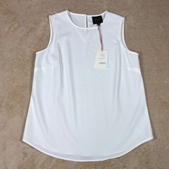 Alex Marie Evelyn Sleeveless Ivory Woven Basics Blouse Top Womens Small NWT