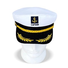 Adult Navy Captain Hat Yacht Sailor Skipper Ship Costume Hat Adjustable – Unisex