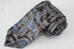 SEVEN FOLD ROBERT TALBOTT BROWN SILK MEN&rsquo;S NECK Tie W: 3 1/2  » BY L: 62 « 