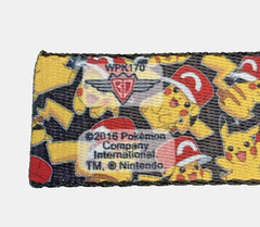 Pokemon 2016 Buckle Down Belt Pikachu Print Poke Ball Buckle Adjustable 50&Prime; EUC