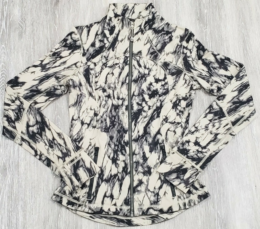 Lululemon Forme Jacket Cuffins Great Granite Black Mohave Tan Size 4 Full Zip