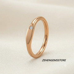 Lab created Moissanite Ring 925 Sterling Silver Yellow Gold Plated Minimalist