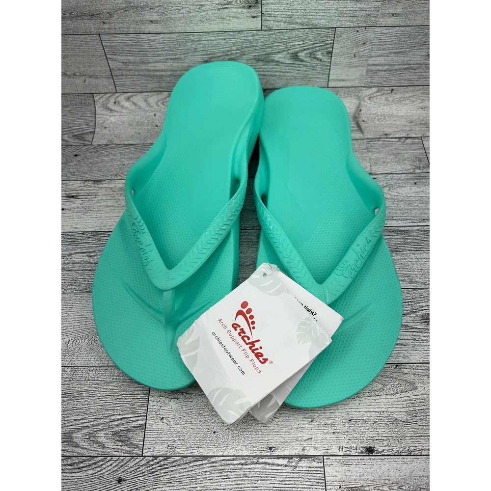 Archies Arch Support Flip Flops Mint Green Men 10 Women 11 Orthotic Sandals NEW