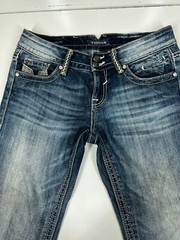 Vigoss Studded Blue Denim « The New York Capri » Jeans Womens SZ 5 Length 21 in