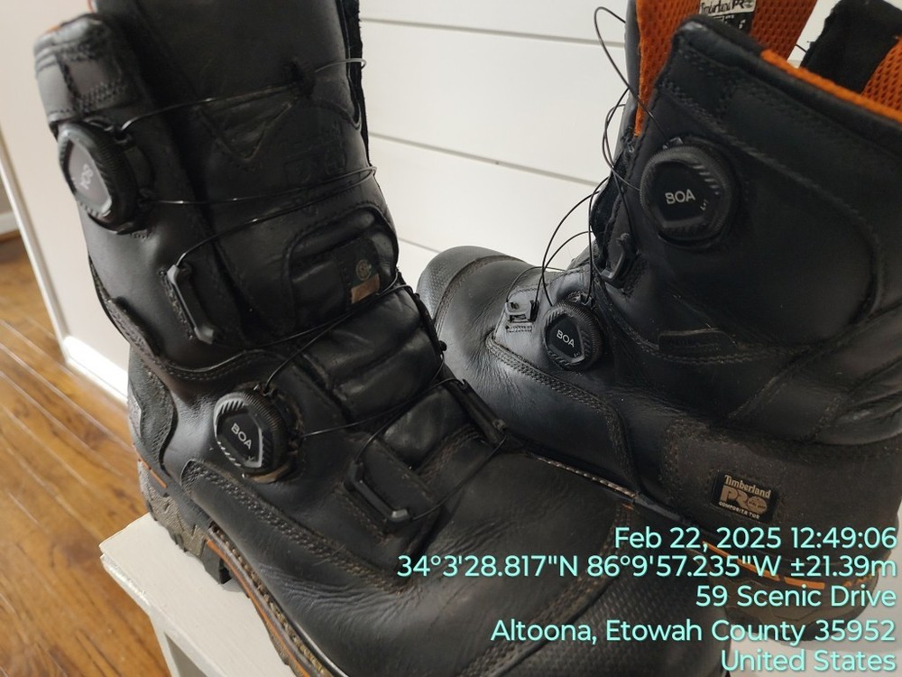 Timberland Pro A67b3 Boa Steel Toe Work Boots 8 Inch Used Worn 3 X Hurtstoe