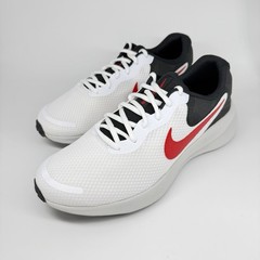 Size 8 Nike Revolution 7 White Fire Red Black Sneakers FB2207-102 Mens