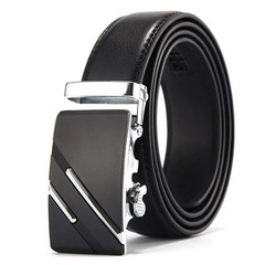 Genuine Leather Ratchet Belt for Men Adjustable Automatic Buckle Belt