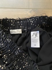 Medium – LoveShackFancy Ruffle Mini Skirt Black Night Sky Stars Revolve LSF