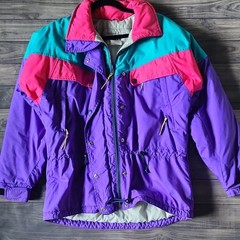 Vintage REI Colorblock Winter Ski Jacket Pink, Purple Teal Size 12