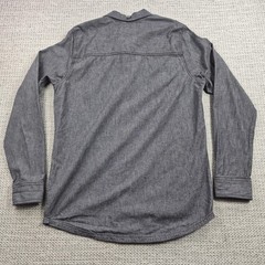 Metal Mulisha Button Up Shirt Mens Large Gray Herringbone Long Sleeve Casual