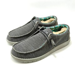HEY DUDE Shoes WALLY SOX Mens Size 12-15 Charcoal Gray Casual Slip-On Moccasin