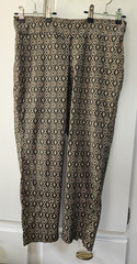Ruby Rd. Womens Geometric Cropped Pants Stretch Beige Black 10 Petite