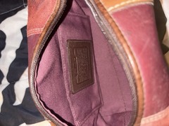 Coach patchwork small shoulder bag, zip closure, gold hardware, lined pockets