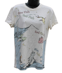 VINTAGE Y2k Mighty Fine Dr Seuss One Fish Two Fish Juniors T-Shirt Size XL NWT