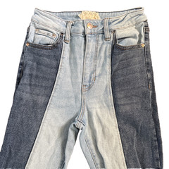 Alter’d State Two Toned Flared Jeans bell bottom light dark denim Size 27/5